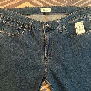 Blue Relaxed Denim Jeans with Golden Stitching